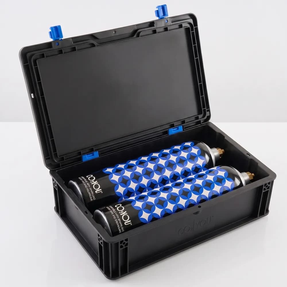 Two 1.65kg cylinders packed in a CO2 YOU hard case